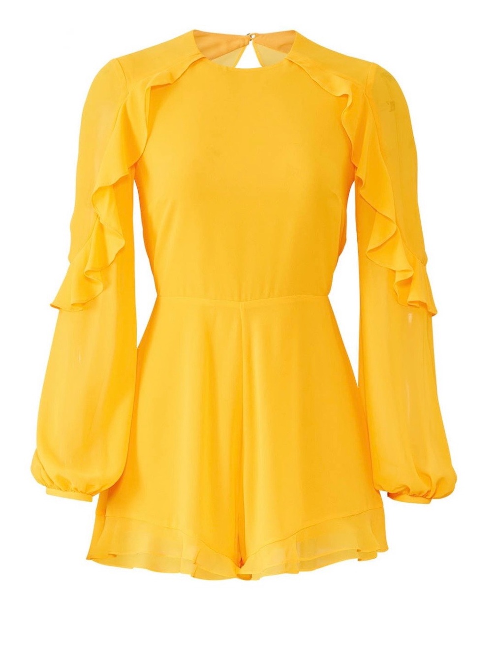JAYGODFREY Bright Yellow Ruffle Long-Sleeve Oconnor Romper~Size 2~$275~